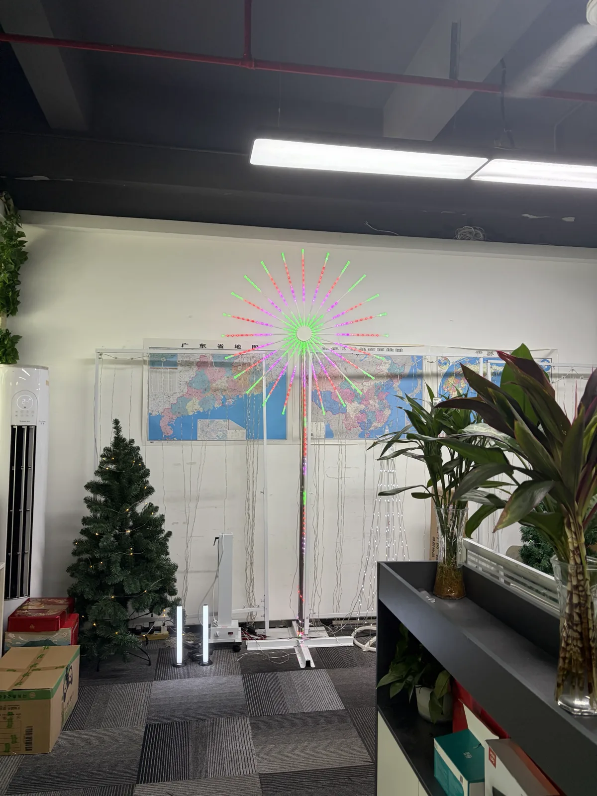 Firework light in the workshop