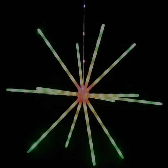A firework LED light running a burst effect outward from its central hub.